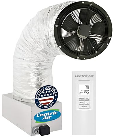 Centric Air 2.7(R5) Ultra Quiet & Energy Saving Whole House Fan | R-5 Insulated Damper | 2-Speed Remote with Timer & Temp Control | 1-Story Home up to 1350 Sqft & 2-Story Home up to 1800 sqft