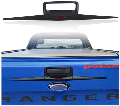 JHCHAN Heckklappenabdeckung Hintere Türgriffverkleidung für Ford Ranger Wildtrak T6 T7 T8 2012-2022 XL XLT Limited Stormtrak Wolftrak Thunder ABS Schwarz Matt (Türgriffverkleidung)