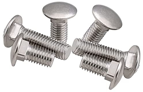 Dreneco M6×12mm Pernos de cabeza redonda con cuello cuadrado, Pernos de carro de acero inoxidable