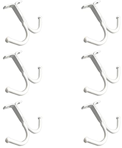 UFURMATE Lot de 6 porte-tasses, crochets de rangement en métal pour armoire, cuisine, salle de bain (blanc)
