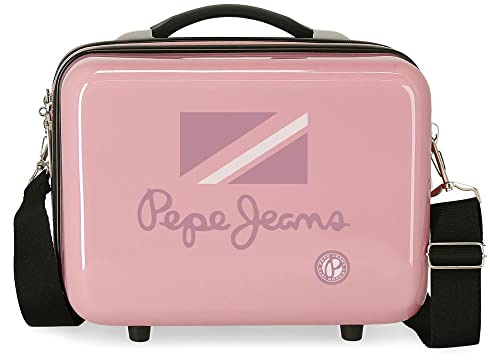 Pepe Jeans Holi Medium Pink Suitcase 48 x 68 x 26 cm Hard Plastic Side Combination Lock, Pink, Toiletry Bag