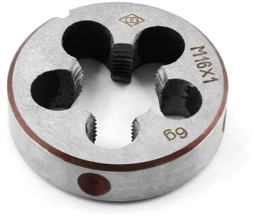 Qjaiune M16 x 1 metrische Rechtsgewinde-Schneideisen für Gewindeschneidbearbeitung, 16 mm Gewinde und 1 mm Steigung, Maschinengewindeform, legierter Stahl