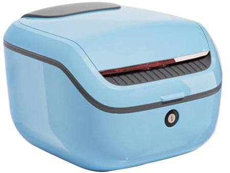 YUHANG Topcase Motorradkoffer,Allwetter-Regenschutz/Stoßdämpfende Halterung/verstärktes ABS/Innenpolsterung,weiß/schwarz/grau,36,5 x 34 x 25,5cm (Blue)