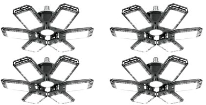 ANYPOWK Luz de garaje LED – 15000 lúmenes 6500 K luz diurna 150 W, 6500 W, seis hojas de lámparas de techo LED para garaje – Juego de 4