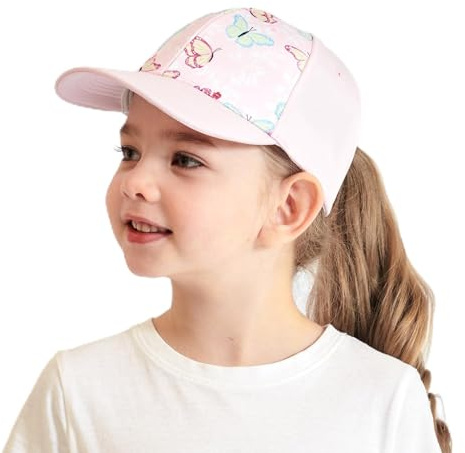 Baseballkappe für Mädchen, Pferdeschwanz, 3–8 Jahre, Jungen, Mädchen, verstellbare Baseballmütze mit Pferdeschwanz-Loch, Kinder-Snapback-Kappe, Kinder, Golf-Schirmmütze, atmungsaktiv, Sonnenhut für