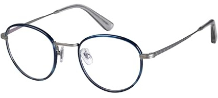 Savile Row Brille mit Sehstärke für Unisex optional mit Sonnenbrillentönung oder Blaulichtfilter, Rund, gefertigt aus Titan (inklusive Brillenetui)