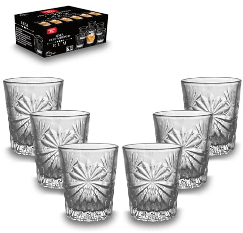 ARCA, Set di 6 Bicchieri Old Fashioned Vetro per Rum, Liquori, 60ml