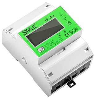 SIMET Compteur d'électricité bidirectionnel (numérique, triphasé, 4 modes) avec fonction de réinitialisation, MID, pour mesurer l'énergie active dans les installations triphasées, pour installations