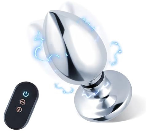 Qhysin Elektroschock Analvibrator Metall Analplug mit 10 Vibrationsmodi und 6 Stromschlag Prostata Stimulation Männer Buttplug Analvibratoren mit Fernbedienung Anal Dildo Sexspielzeug für Frauen（S）