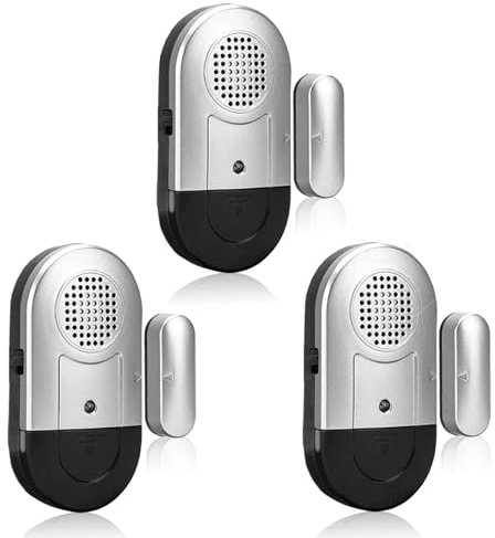 Daytech Détecteur Ouverture Porte,Alarme Fenetre,Alarme Porte et Fenetre Contre Le Cambriolage et Les Fugues d'enfants,Piles Remplaçables (3PCS)