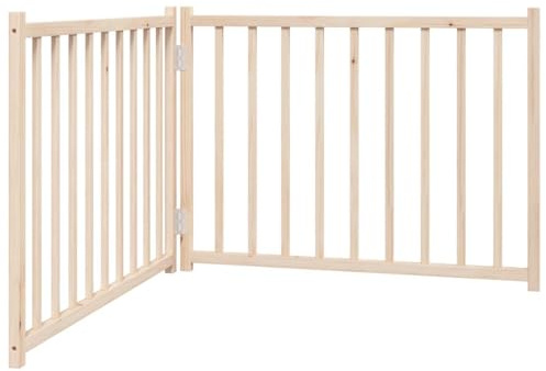 vidaXL Barrière pour Chien Pliable 2 Panneaux 160 cm Bois Sapin Massif, barrière de sécurité pour Animaux de Compagnie, barrière pour Chien pour escaliers, barrière pour Chiots pour escaliers