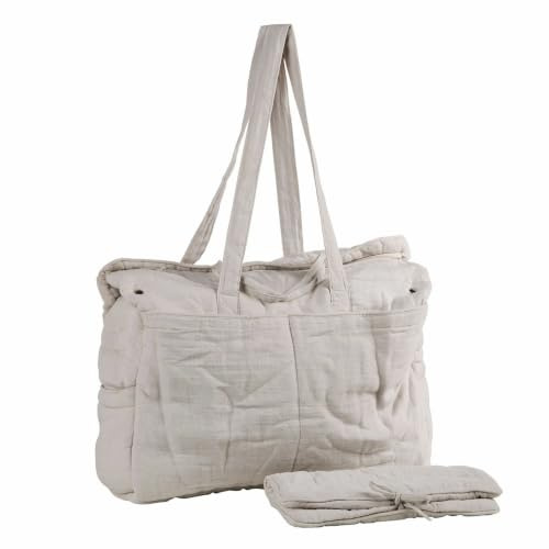 Loberon Wickeltasche Mireval, grau | Sechs Innenfächer, sehr Leicht, viel Stauraum, Kinderwagentasche, Baby-Ausstattung, Baumwolle, Polyester, Edelstahl