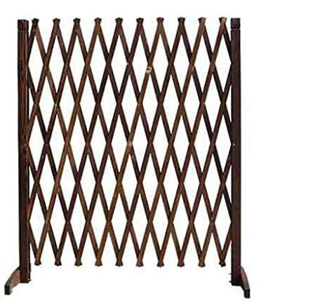 Holzgitter-Zaun für Pflanzen, erweiterbar, dekorativer Sichtschutz und Haustiergitter, einziehbares und tragbares Hundezaun-Panel (90 x 30 cm)