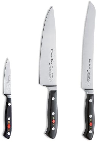 F. DICK Premier Plus - Kochmesser Set (für Profi- und Hobbyköche, 3er Set, 56 HRC, einfache Reinigung) 81474400