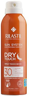 Rilastil Sun System, Dry Touch Spray SPF30 ad Azione Antiossidante per Pelle Sensibile, resistente all'acqua, 200 ml
