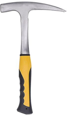 Carbon Steel Brick Hammer, Impact Rubber Handle,Duckbill Hammer with Geological Point,Initial Hardness Measurement,Saving Time and Effort! (S)