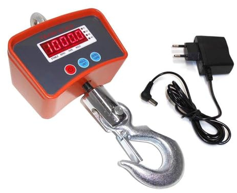 Digitale Kranwaage 1000 kg | Professionelles Dynamometer mit hoher Präzision mit Haken aus Edelstahl