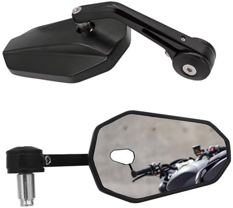 Motorrad Spiegel,Motorrad Spiegel E-GeprüFt(2 StüCk),Lenkerendenspiegel Aus Aluminiumlegierung, 360° Drehbarer Lenkerspiege FüR Quad Roller Moped Scooter Etc