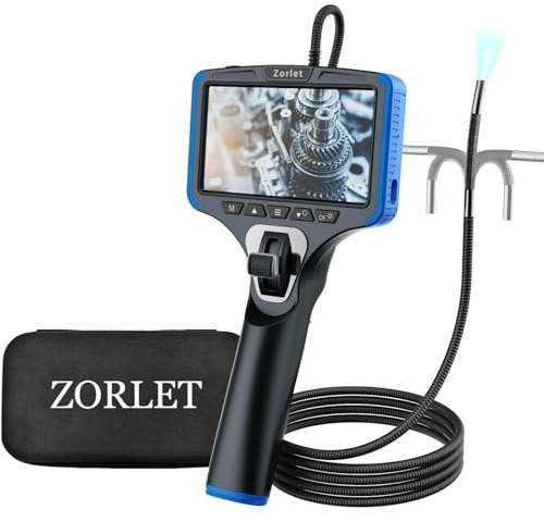 Zorlet Zwei-Wege-Gelenk-Endoskop Kamera mit Licht, industrielle Endoskop Inspektionskamera mit 0,6 cm schlanken Gelenksonde, wasserdichter Schlauch Umfang für Mechanik und Motorinspektion - 5FT