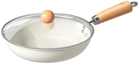 UGCER Padella Antiaderente in Ceramica con Coperchio in Vetro – Pentole da Cucina con Rivestimento atossico e Sano, compatibili con Tutti i Piani Cottura,24cm