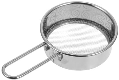 VALICLUD Colador de Harina de Acero Inoxidable con Malla Mesh Manual para Azúcar Polvo y Cacao Herramienta de Cocina Portátil para Repostería