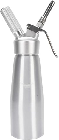 Fockety Professioneller Schlagsahne -Spender, 500 Ml Aluminiumcreme Whipper mit 3 Dekorationsdüsen und Reinigungsbürste, Leckere Hochleistungs -Schlagsahne -Maker für Desserts