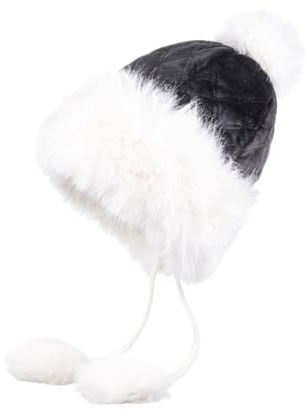 Generisch Wintermütze mit Ohrenklappen Damen Warm Fellmütze Ski Trapper Hut Classic Mütze mit Ohrenklappen Fliegermütze