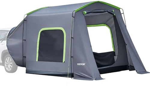 VEVOR Tienda de Campaña para Portón Trasero 323 x 244 x 220 cm para 5 a 9 Personas, Tienda de Campaña para Maletero de Coche con Puerta Ventilada y Ventanas de Malla para Acampar al Aire Libre