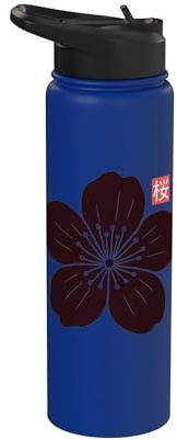 Fiori di ciliegio Sakura Fiore giapponese Kanji Stainless Steel Insulated Water Bottle