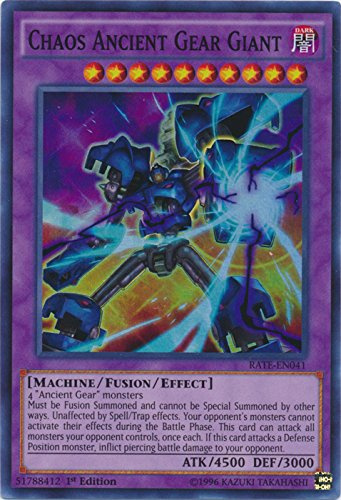 YU-GI-OH! - Chaos Ancient Gear Giant RATE-EN041 Super Rare 1st Edition Collectible Card Game Single Card, Mint, 1 Piece