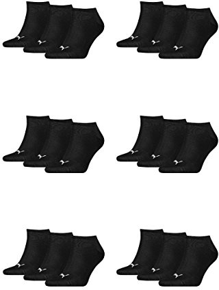 PUMA 18 Paar Sneaker Invisible Socken Gr. 35-49 Unisex für Damen Herren Füßlinge