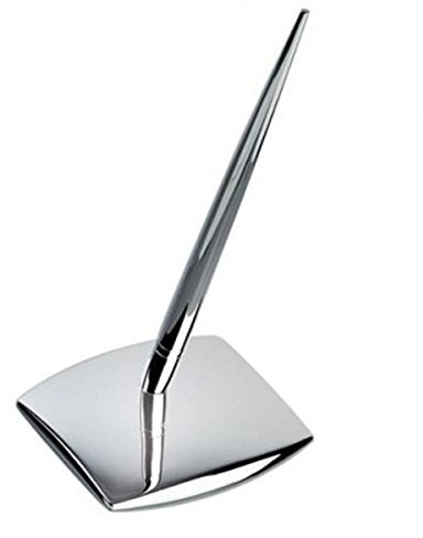 Schreibtisch-Set: Kugelschreiber mit Halter (8x7 cm) | Silber Plated versilbert | Edles Geschenk | In Geschenkbox