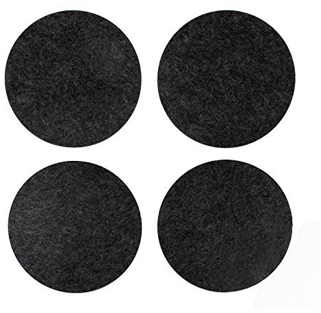 Oblique Unique® Filzuntersetzer rund groß 4er Pack Ø 20cm Glasuntersetzer Getränke Untersetzer für Gläser Tassen – Farbe wählbar (Dunkelgrau)