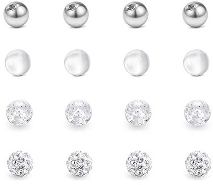 Briana Williams Piercing Kugeln Set 1.2mm 16G Gewinde Ersatzkugel Schraubkugel Acryl Plastik Edelstahl