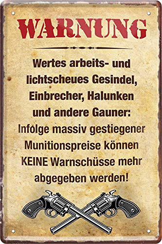 schilderkreis24 - Blechschilder Lustiger Spruch: ”Warnung Wertes arbeits- .“ Deko Metallschild Humor Hauseingang Eingang Tür Schild Witzige Geschenkidee 20x30 cm