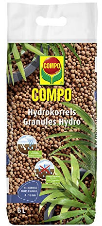 COMPO Granuli di Argilla infrangibili e privi di Polvere, Copertura del Terreno, evaporazione dell'Acqua Limitata, 8-16 mm, 6 l