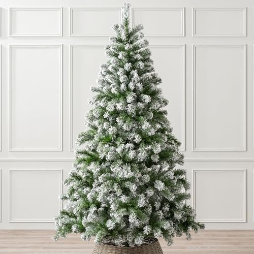 Christow Chamonix Spruce Flocked Christmas Tree, 7ft