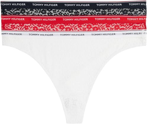 Tommy Hilfiger Damen Strings Premium Essential Tangas, Mehrfarbig (Desert Sky/White/Primary Red), M