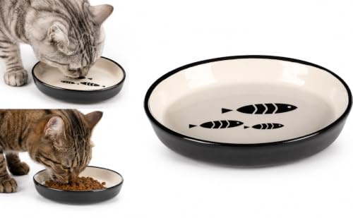 FLAMINGO Ciotola per Gatti Sardi - Ciotola Antiscivolo Multiuso per Animali Domestici - 150ML - Ceramica - La ciotola è lavabile in lavastoviglie
