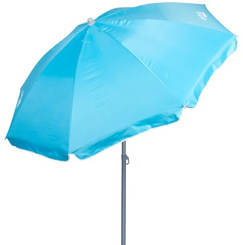 AKTIVE Parasol de Plage Pliable Bleu Ø180, Protection UV50, Brise-Vent de Plage