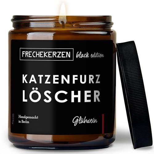 Lustige Duftkerze mit Spruch für Katzen Besitzer & Liebhaber | Handgemacht aus Sojawachs | In Geschenkbox | Valentinstag Geburtstagsgeschenk Gastgeschenk Katzenhalter Cat Lovers |Glühwein