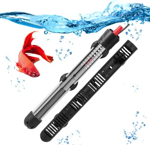 Ruikdly Aquarium Heizung, 200W 30-200L Aquarium Heizstab, Einstellbare Heizstab Aquarium Mit Saugnäpfen, Wasserdichter Thermostat Aquarium Heizer für Fischtanks und Aquarium(220-240V)