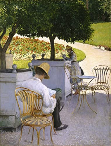 MSTECO Leinwanddruck Und Poster Wandkunst Bild Reproduktion Die orangenbäume von gustave caillebotte für Wohnkultur 60x90cm