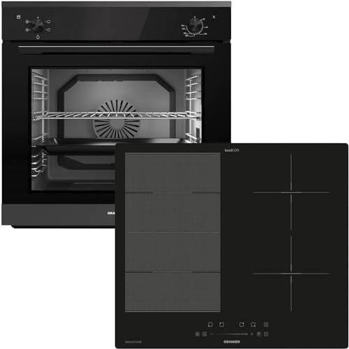 Oranier Einbau-Backofen Set EBS220 autark - 5 Funktionen - 60 cm Flexx-Induktion KXI460 - Kochfeld mit Slider-Steuerung & Brückenfunktion