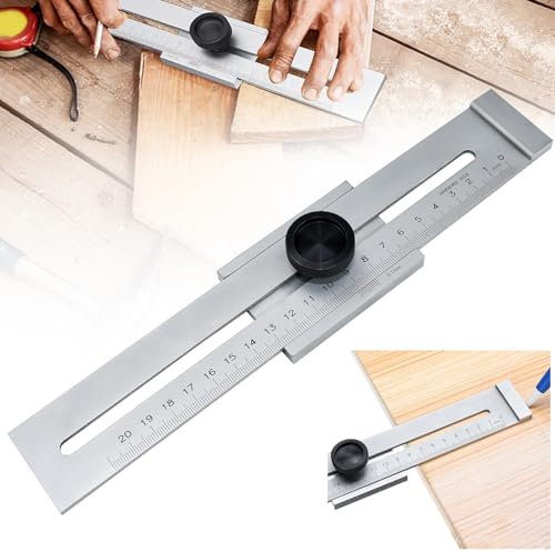 NAROSEBE Präzisions Streichmaß 200mm, Anreißwerkzeug Metall, Markierungslehre, Parallel Anreißer Metall für Präzisen Beschriftung und Abgrenzung von Marken und Hilfslinien