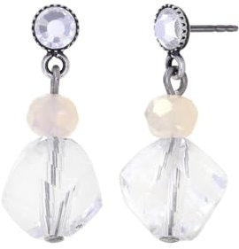 Konplott: Ohrstecker Daily Desire light rose, pendelnde Ohrstecker mit großer geschliffener Kristallkugel in hellrosa, für Damen/Frauen