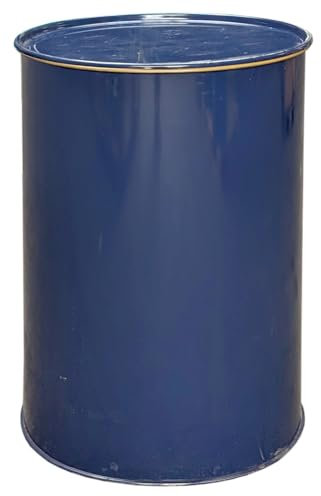 Barril de acero de 200 litros con tapa para fuego, cesta y cubo de fuego, mesa de pie, estación de barbacoa, contenedor de almacenamiento, 60 cm de diámetro
