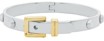 Michael Kors Premium Metallic Muse Armreif aus zweifarbigem Messing mit Colby-Schnalle für Damen, MKJ835400931