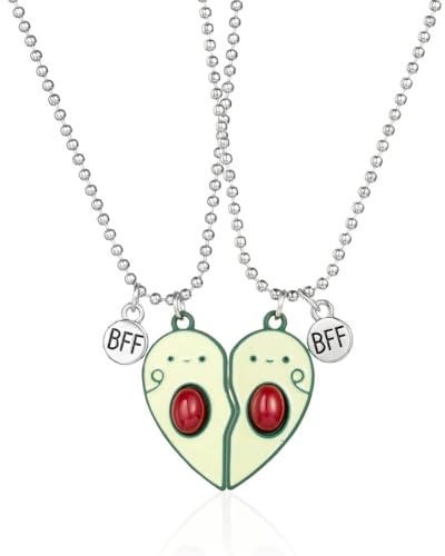 PLABBDPL Freundschaftskette für 2 Mädchen Halskette Schmuck Langstrecke Geburtstag Weihnachten Brautjungfer Beste Freunde Kette Geschenke Mädchen Schwestern Freundschaftsketten Bff Ketten für 2