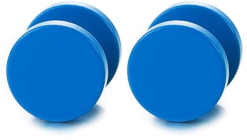 10MM Blu Cerchio Orecchini da Uomo Donna, Acciaio Inossidabile Finto Dilatatore Fake Cheater Plug Gauges, 1 Paio